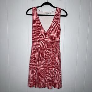 Boden Women’s Ruched Tank Dress Geometric Bright Coral Size 4R
